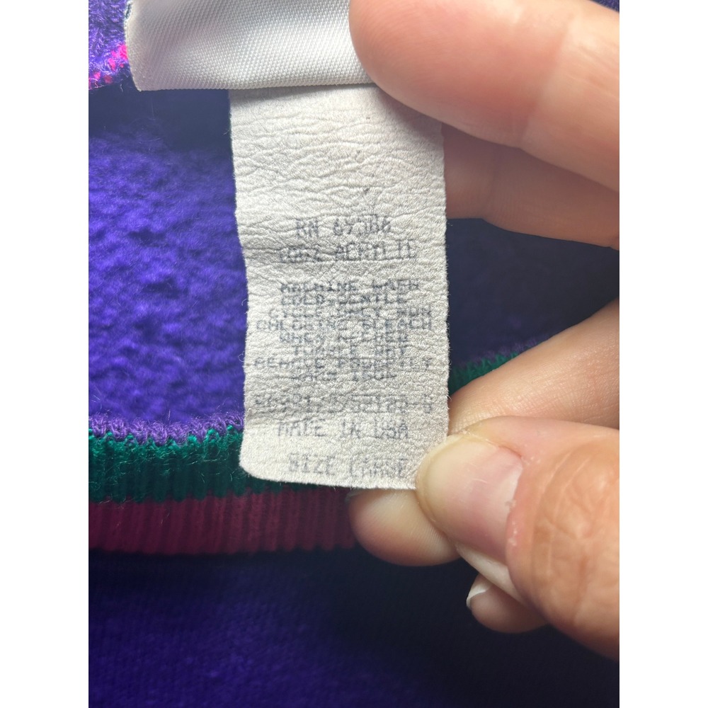 Megatrends Vintage 90s Purple Crewneck Sweatshirt with Pocket‎ Large - Picture 3 of 5